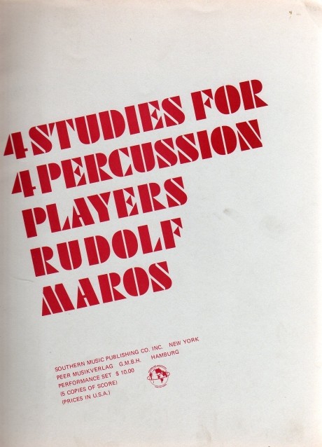 4 Studies for 4 Percussion Players (last copy - out of print)