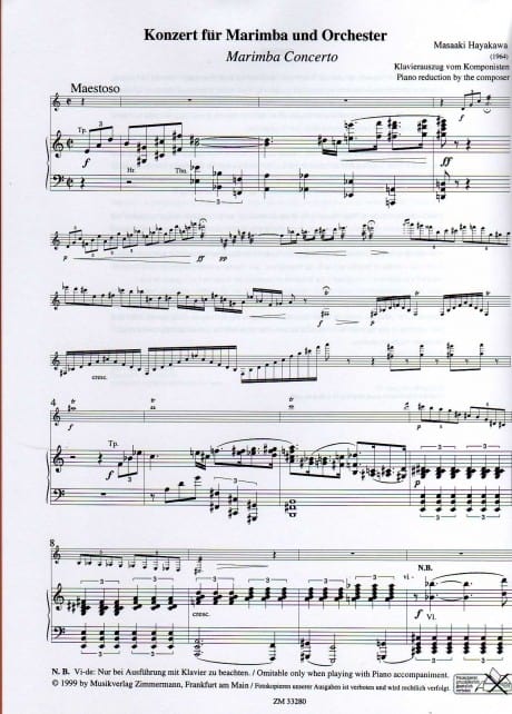 Konzert fur Marimbaphon und Orchester (score)