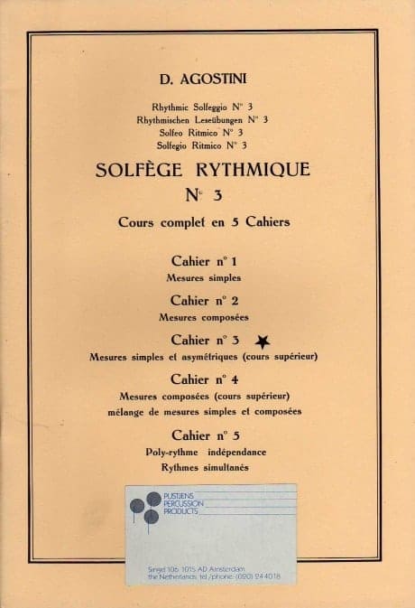 Solfege Rhythmique - Cahiers 3