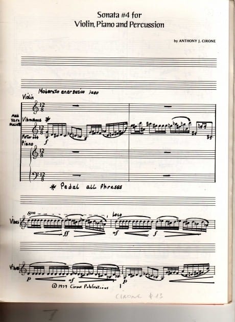 Sonata 4 for Violin, Piano and Percussion (last copy - out of print)