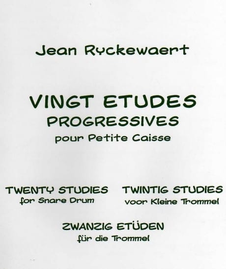 Twenty Studies for Snare Drum by Jean Ryckewaert