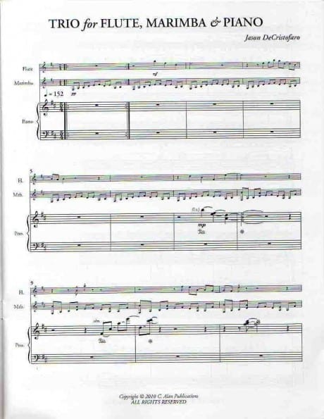 Trio for Flute, Marimba & Piano by Jason DeCristofaro