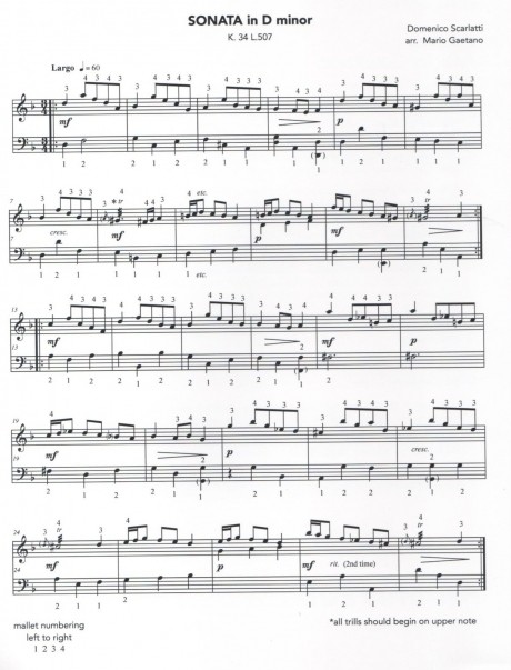 Sonata in D Minor (Largo) K. 34 L.507 by Scarlatti arr. Mario Gaetano