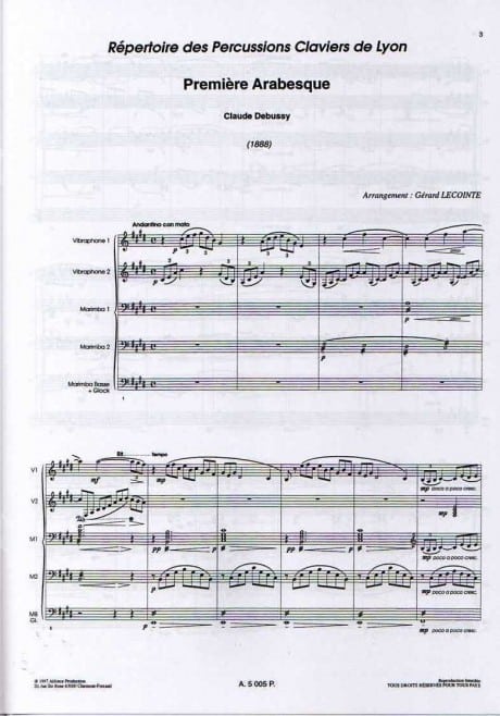 Premiere Arabesque by Debussy arr. Gerard Lecointe